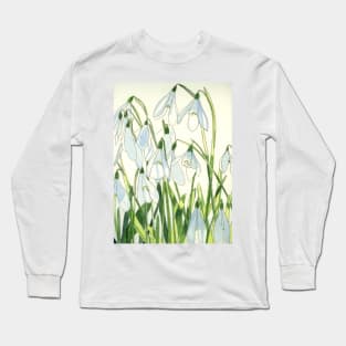 Snowdrops watercolour painting Long Sleeve T-Shirt